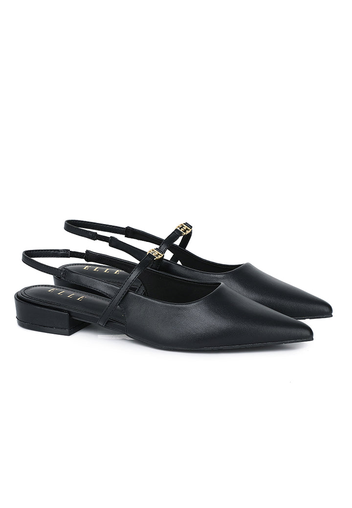 Cherie Comfy Fit Footbed Microfiber Leather Flats & Ballerina In Black – alternate view