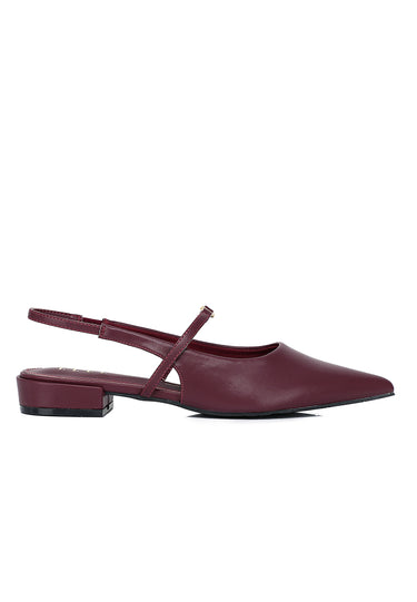 Cherie Comfy Fit Footbed Microfiber Leather Flats & Ballerina In Burgundy