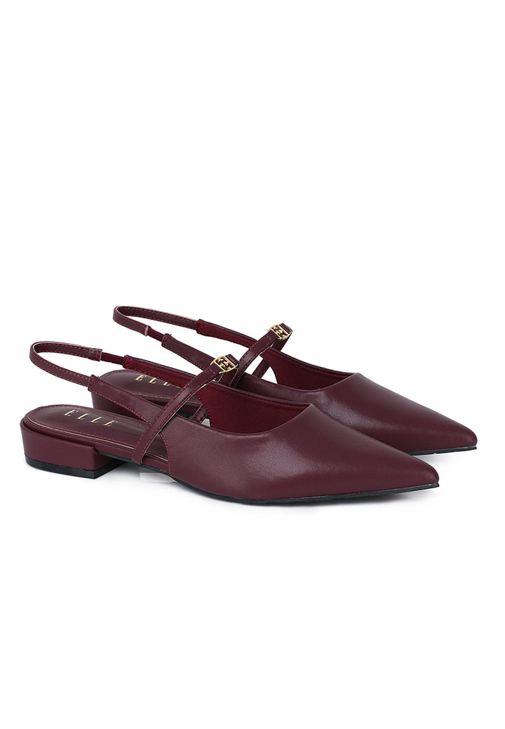 Cherie Comfy Fit Footbed Microfiber Leather Flats & Ballerina In Burgundy – alternate view