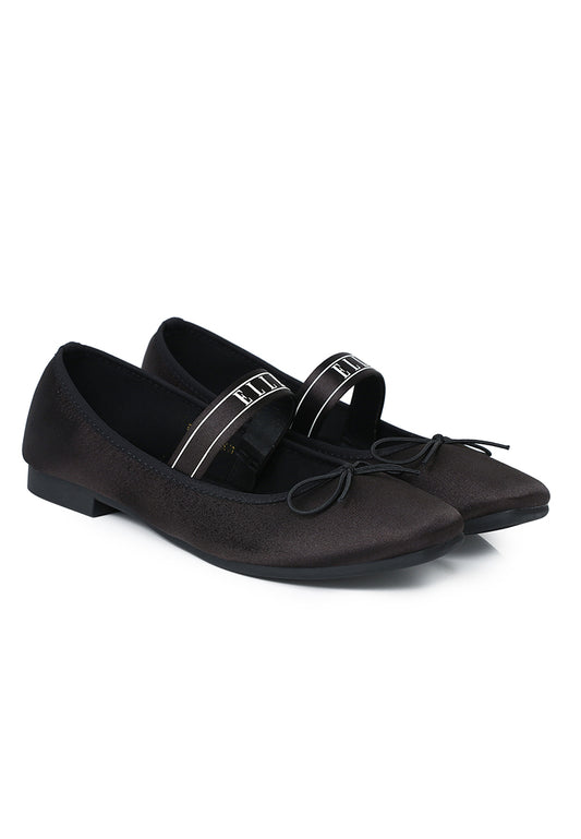 Coralie Comfy Fit Footbed Flats & Ballerina In Black