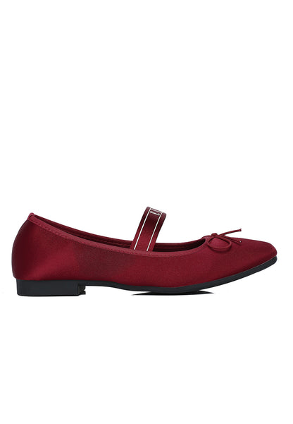 Coralie Comfy Fit Footbed Flats & Ballerina In Maroon