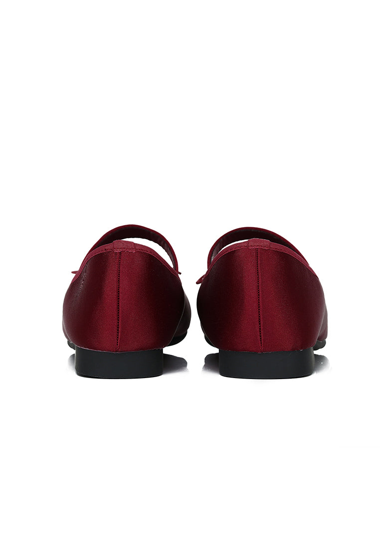 Coralie Comfy Fit Footbed Flats & Ballerina In Maroon