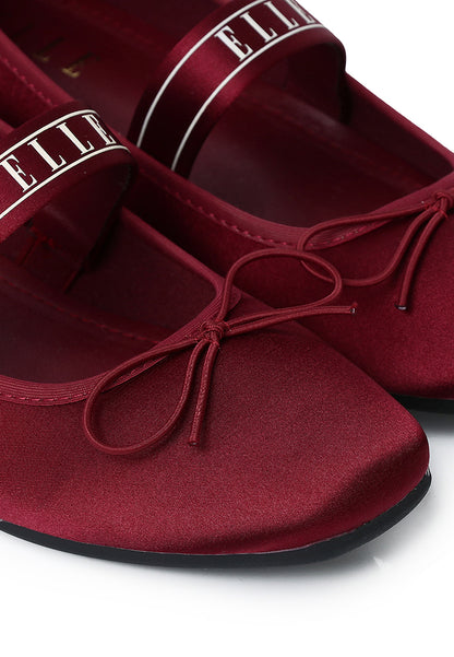 Coralie Comfy Fit Footbed Flats & Ballerina In Maroon