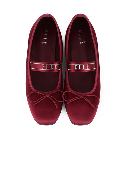 Coralie Comfy Fit Footbed Flats & Ballerina In Maroon