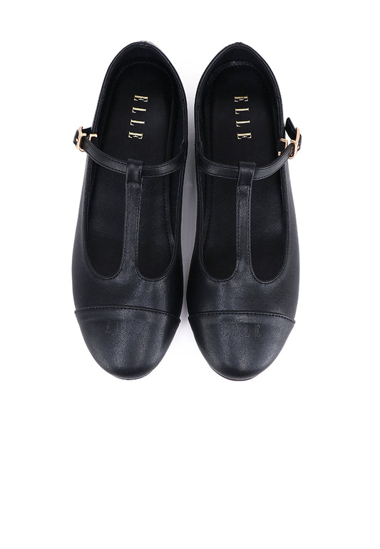 Anne Comfy Fit Footbed Flats & Ballerina In Black