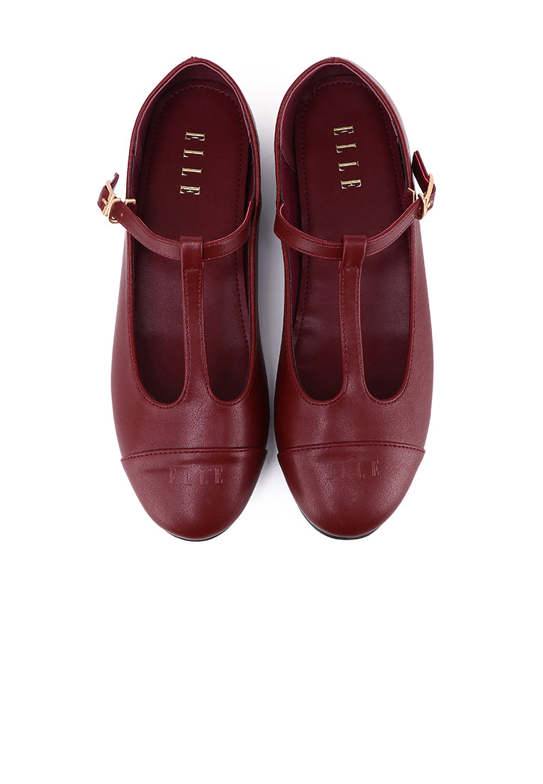 Anne Comfy Fit Footbed Flats & Ballerina In Maroon