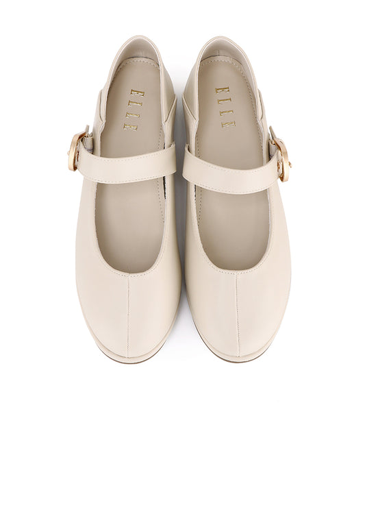 Helene Comfy Fit Footbed Flats & Ballerina In Beige