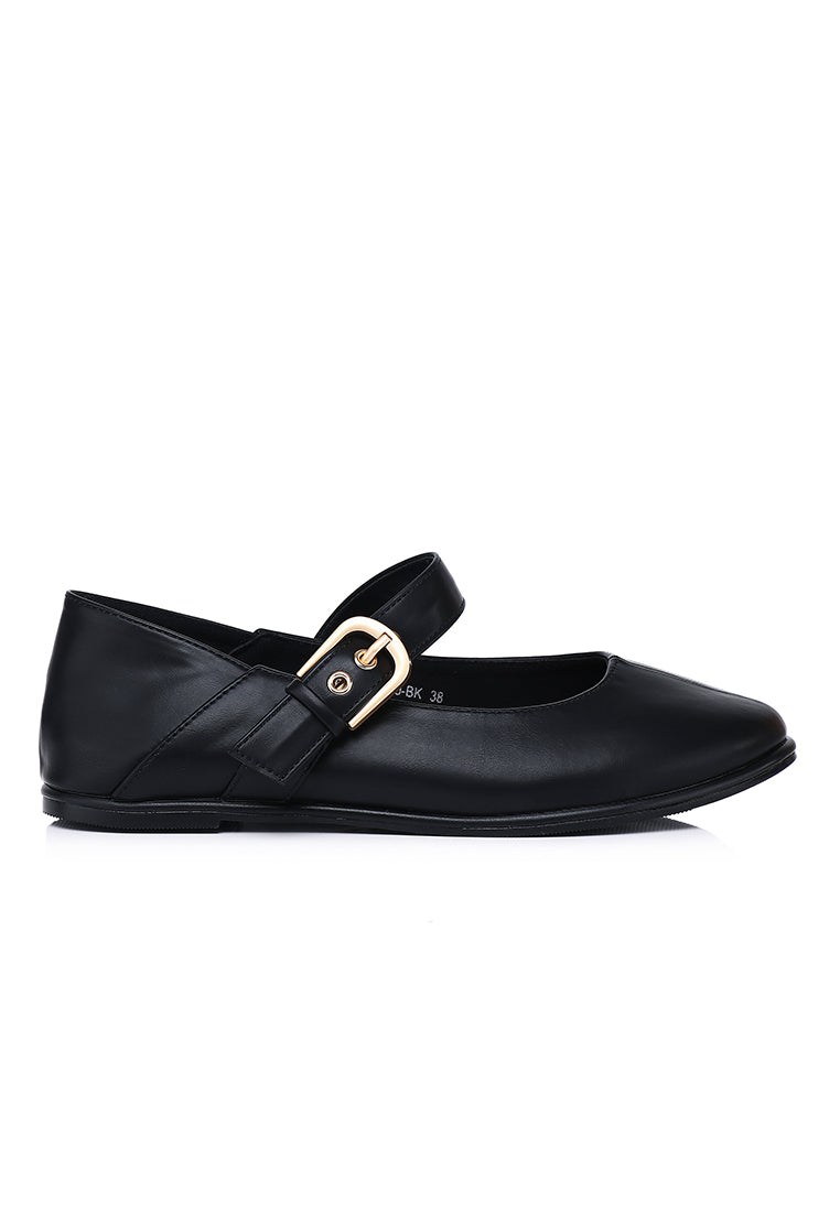 Helene Comfy Fit Footbed Flats & Ballerina In Black