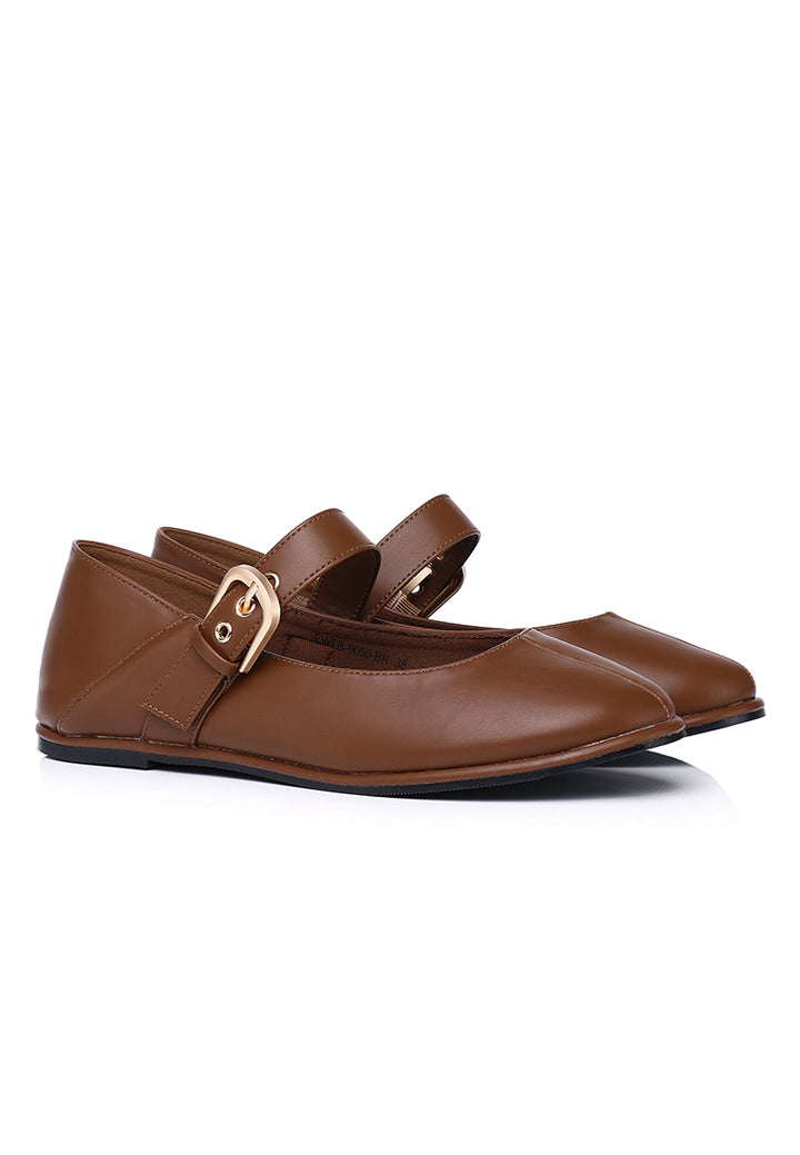 Helene Comfy Fit Footbed Flats & Ballerina In Brown – alternate view