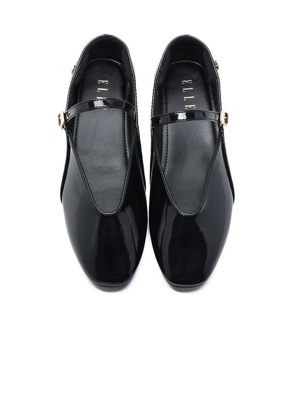 Ember Comfy Fit Footbed Flats & Ballerina In Black