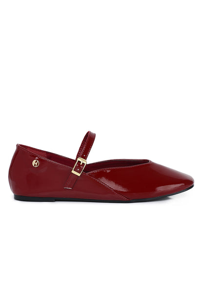 Ember Comfy Fit Footbed Flats & Ballerina In Red