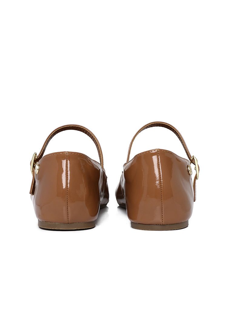 Ember Comfy Fit Footbed Flats & Ballerina In Tan