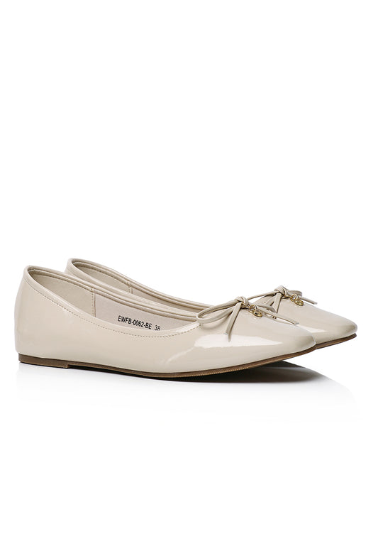 Alodie Comfy Fit Footbed Flats & Ballerina In Beige