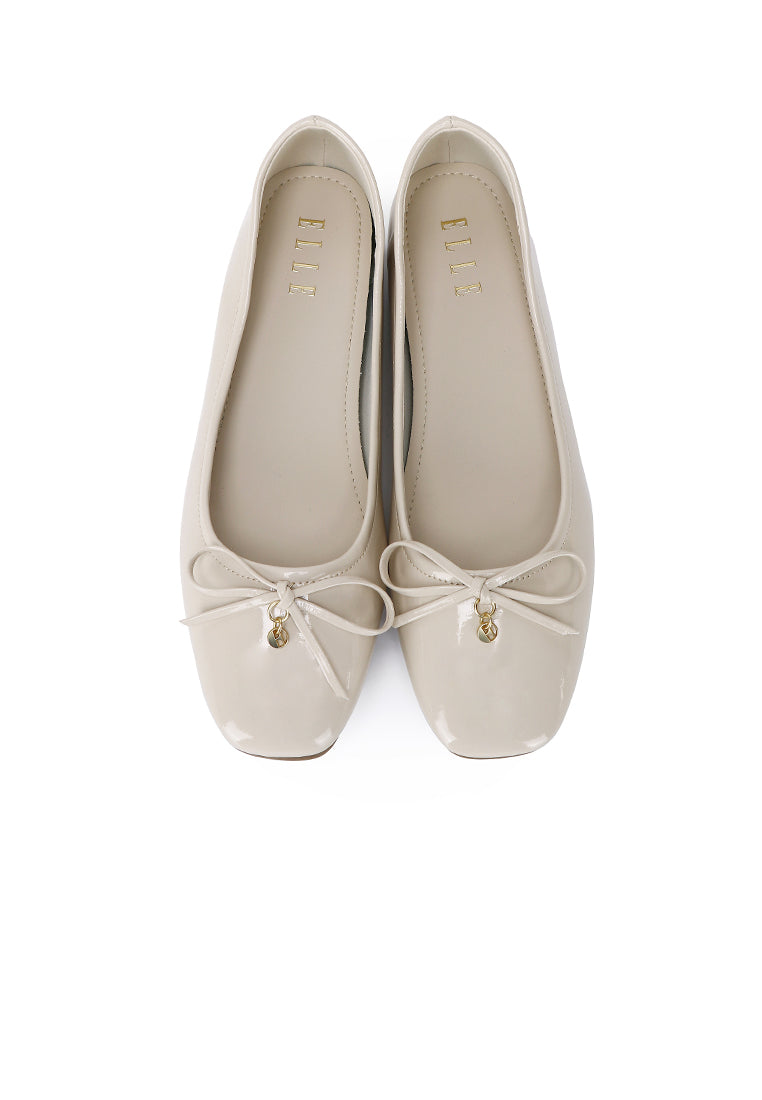 Alodie Comfy Fit Footbed Flats & Ballerina In Beige