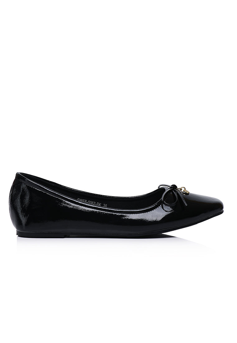 Alodie Comfy Fit Footbed Flats & Ballerina In Black