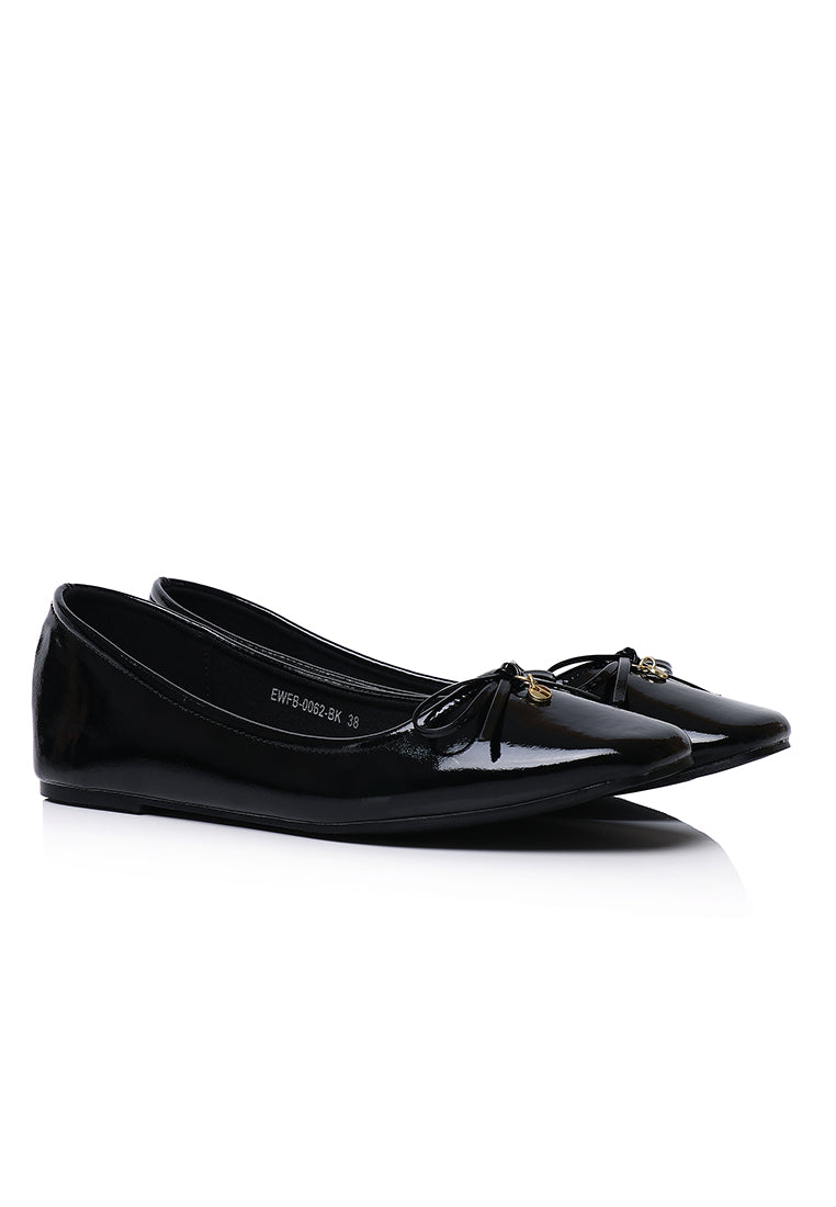 Alodie Comfy Fit Footbed Flats & Ballerina In Black