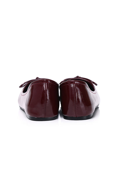 Alodie Comfy Fit Footbed Flats & Ballerina In Burgundy