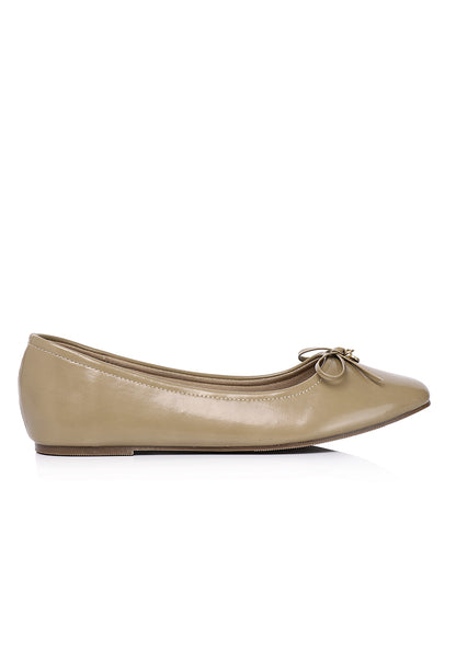 Alodie Comfy Fit Footbed Flats & Ballerina In Khaki