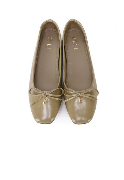 Alodie Comfy Fit Footbed Flats & Ballerina In Khaki