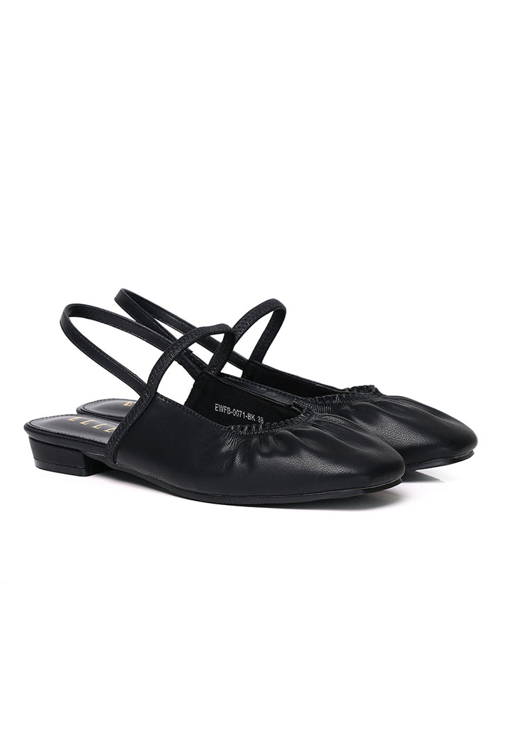 Jolie Comfy Fit Footbed Flats & Ballerina In Black – alternate view