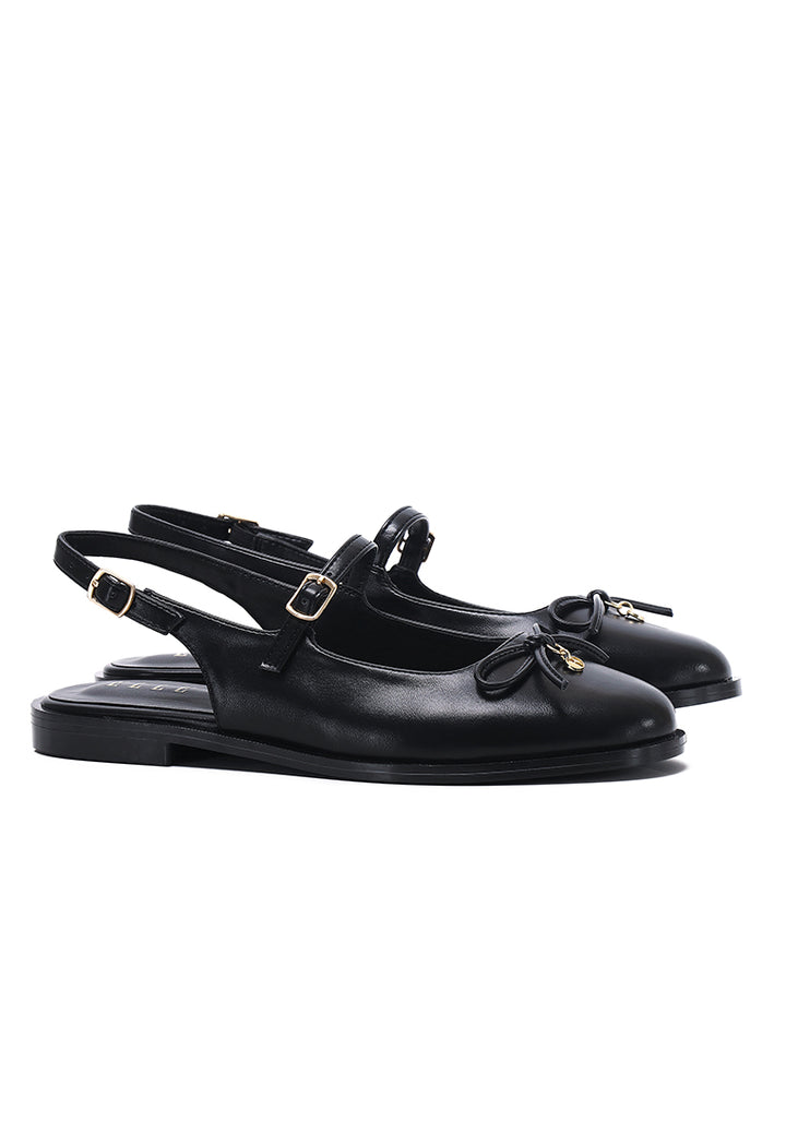Darcy Comfy Fit Footbed Flats & Ballerina In Black – alternate view
