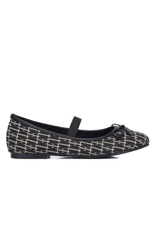 Patrice Comfy Fit Footbed Microfiber Leather Flats & Ballerina In Black