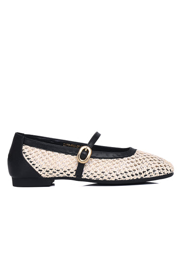 Paloma Comfy Fit Footbed Microfiber Leather Flats & Ballerina In Black