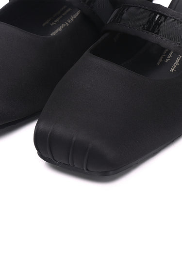 Flerius Mesh Comfy Fit Footbed Microfiber Leather Flats & Ballerina In Black