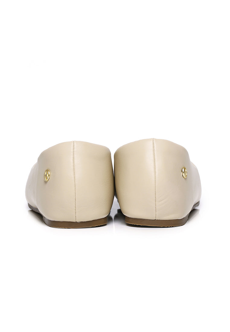 Tulip Comfy Fit Footbed Flats & Ballerina In Beige