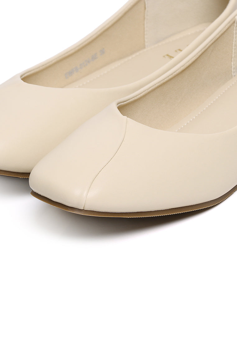 Tulip Comfy Fit Footbed Flats & Ballerina In Beige