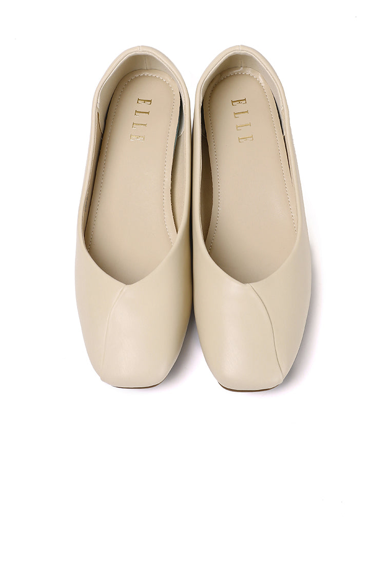 Tulip Comfy Fit Footbed Flats & Ballerina In Beige