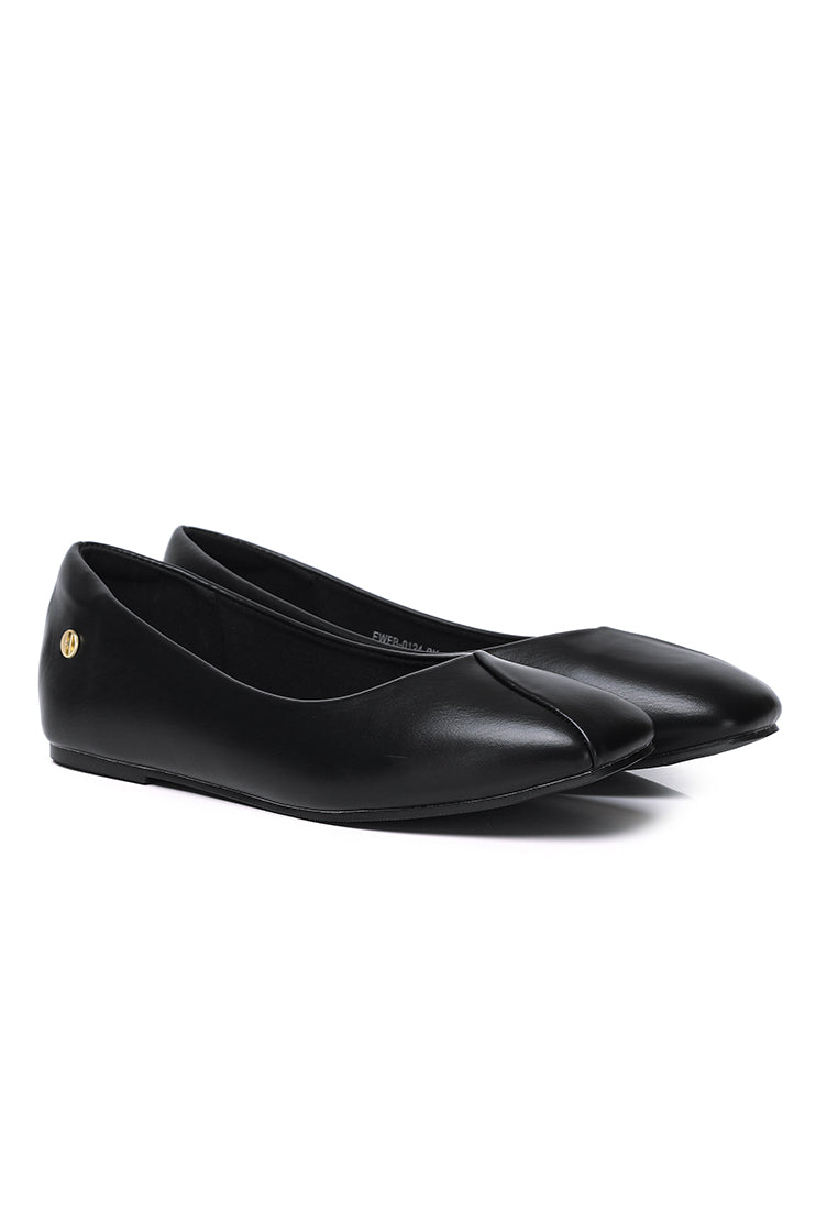 Tulip Comfy Fit Footbed Flats & Ballerina In Black