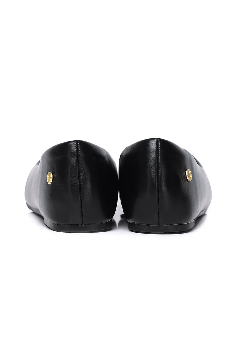Tulip Comfy Fit Footbed Flats & Ballerina In Black