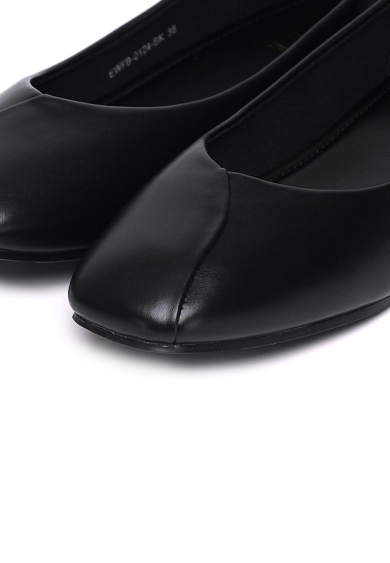 Tulip Comfy Fit Footbed Flats & Ballerina In Black