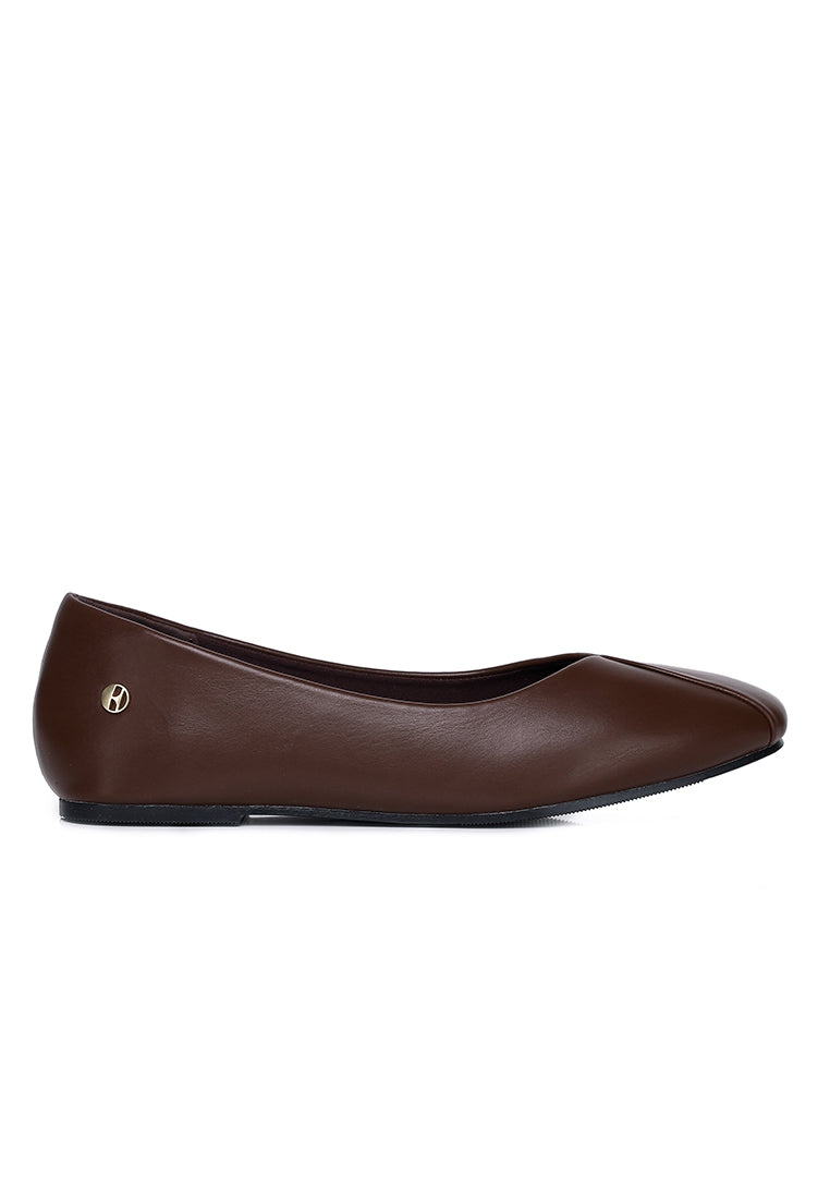 Tulip Comfy Fit Footbed Flats & Ballerina In Coffee