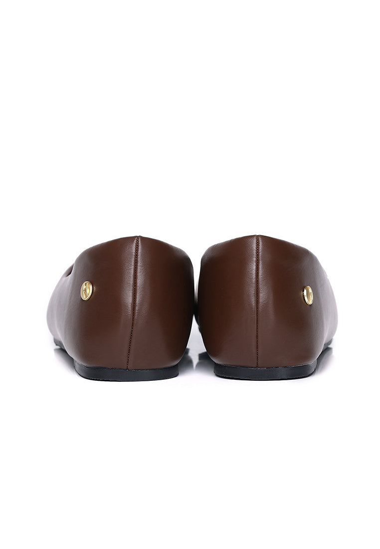 Tulip Comfy Fit Footbed Flats & Ballerina In Coffee