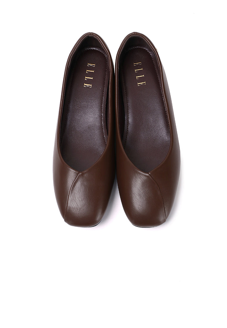 Tulip Comfy Fit Footbed Flats & Ballerina In Coffee