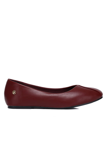 Tulip Comfy Fit Footbed Flats & Ballerina In Maroon