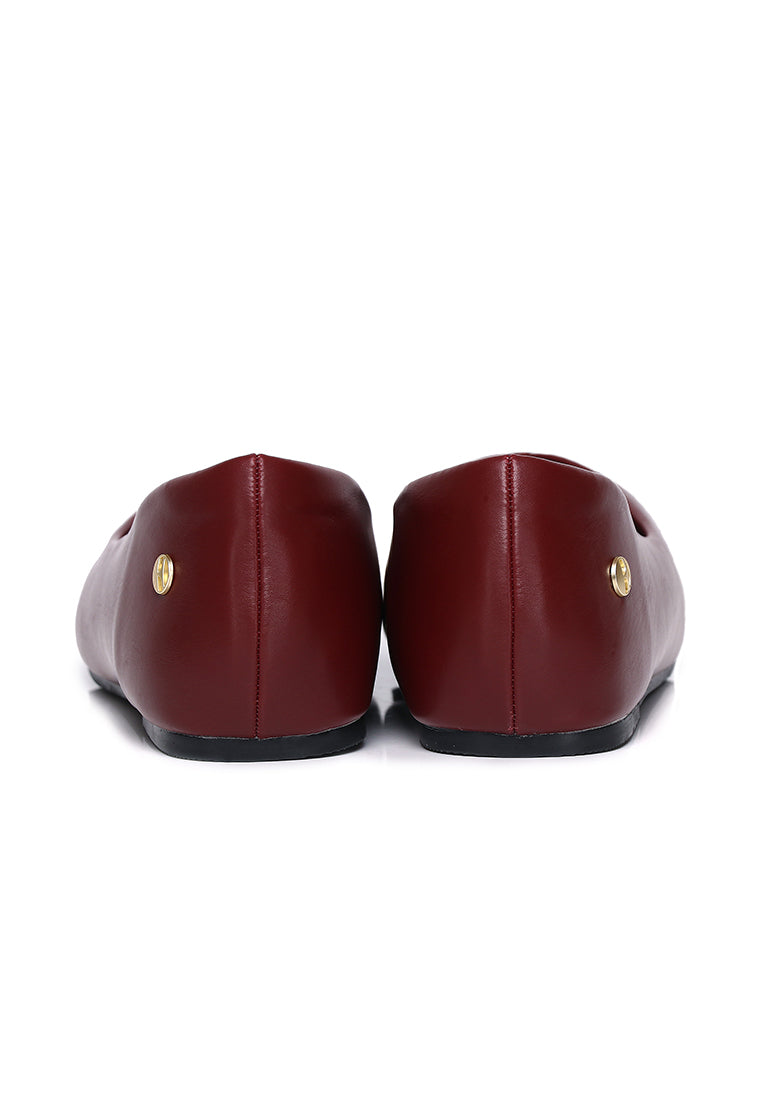 Tulip Comfy Fit Footbed Flats & Ballerina In Maroon