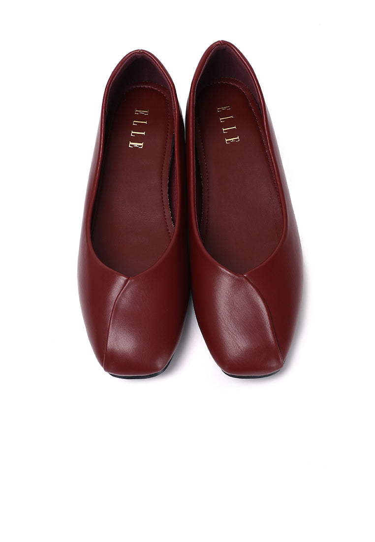 Tulip Comfy Fit Footbed Flats & Ballerina In Maroon