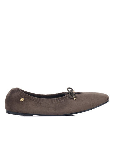 Solea Faux Suede Comfy Fit Footbed Microfiber Leather Flats & Ballerina In Sage Green