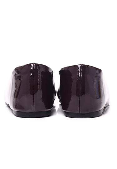 Cindy Patent Comfy Fit Footbed Microfiber Leather Flats & Ballerina In Coffee