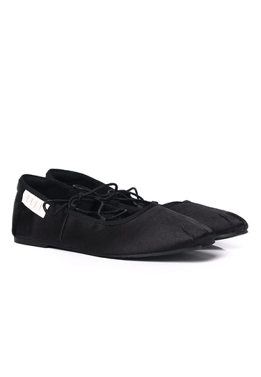 Tiffany Comfy Fit Footbed Microfiber Leather Flats & Ballerina In Black