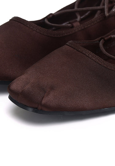 Tiffany Comfy Fit Footbed Microfiber Leather Flats & Ballerina In Coffee