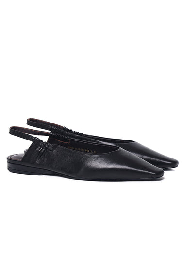 Danielle Comfy Fit Footbed Premium Leather Flats & Ballerina In Black