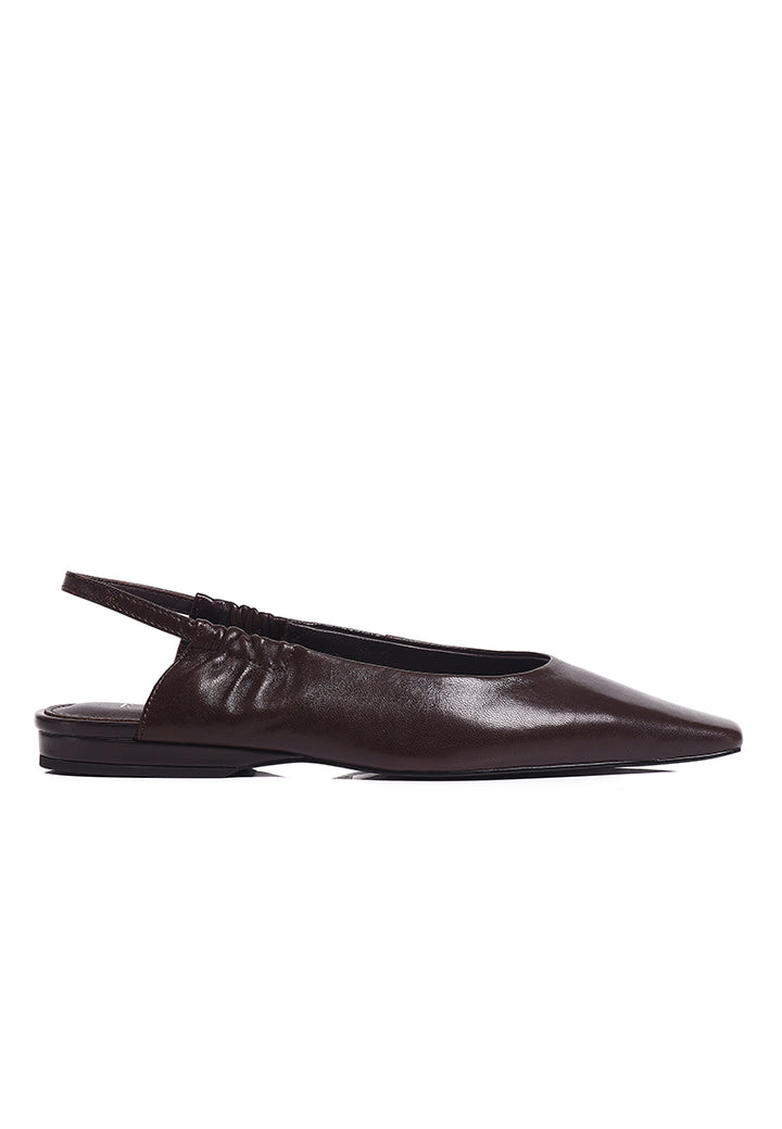 Danielle Comfy Fit Footbed Premium Leather Flats & Ballerina In Espresso
