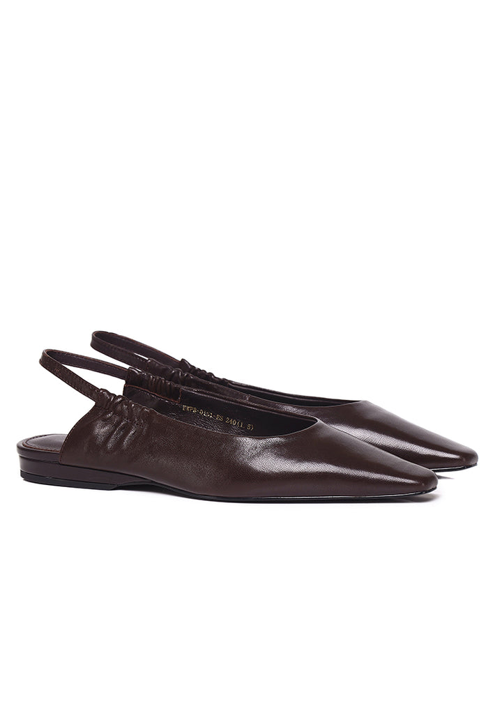 Danielle Comfy Fit Footbed Premium Leather Flats & Ballerina In Espresso – alternate view