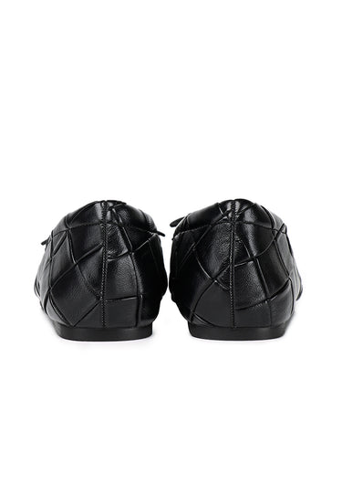 Romy Comfy Fit Footbed Microfiber Leather Flats & Ballerina In Black