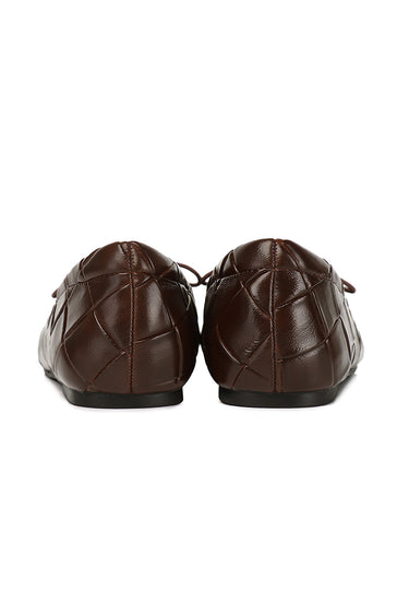 Romy Comfy Fit Footbed Microfiber Leather Flats & Ballerina In Espresso