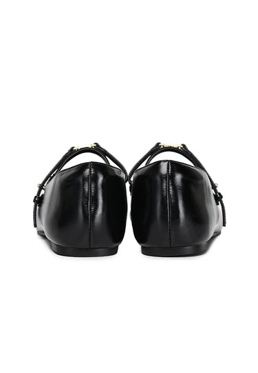 Lucille Comfy Fit Footbed Microfiber Leather Flats & Ballerina In Black